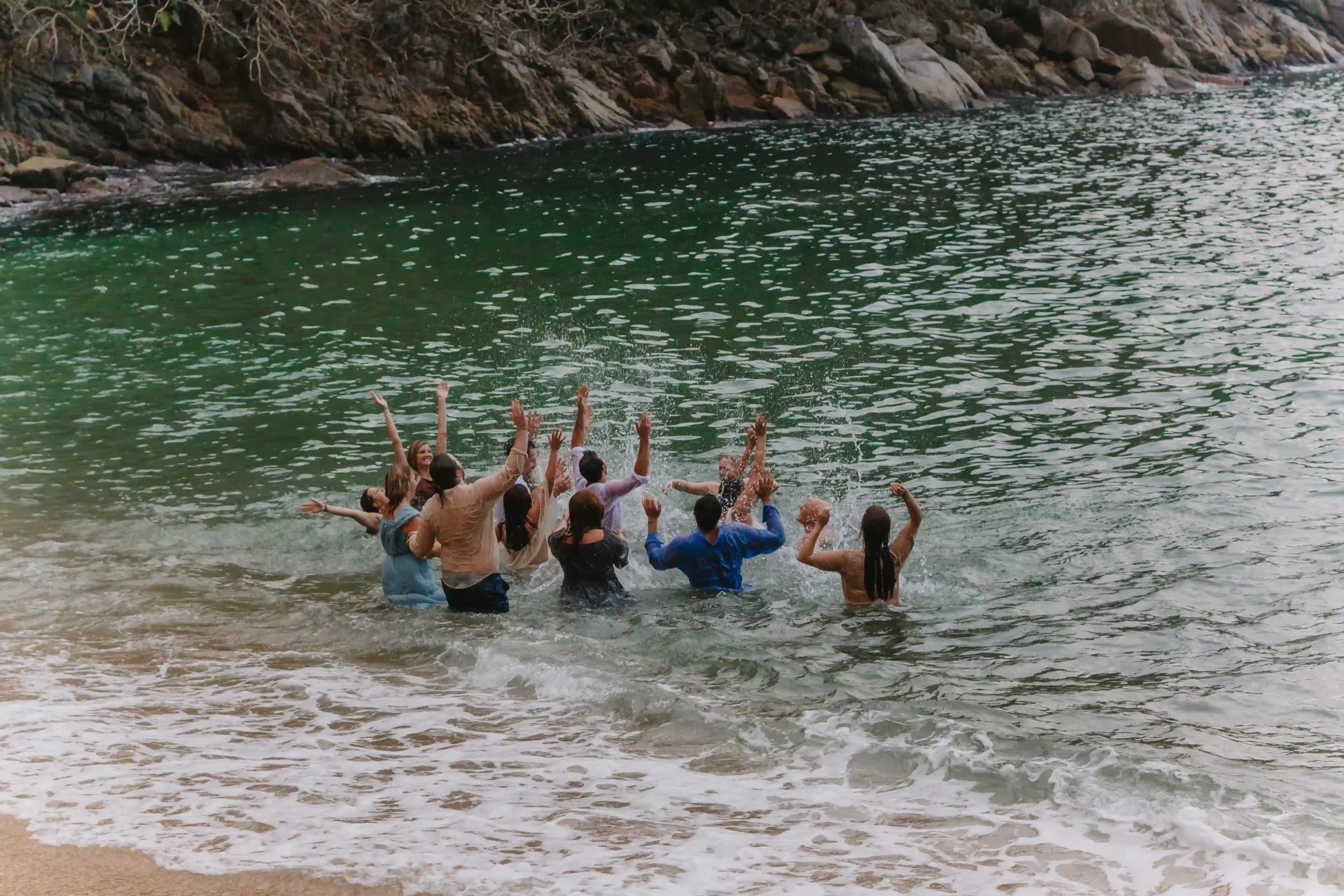 Couple enjoying unique Mexico elopement ideas at sunset