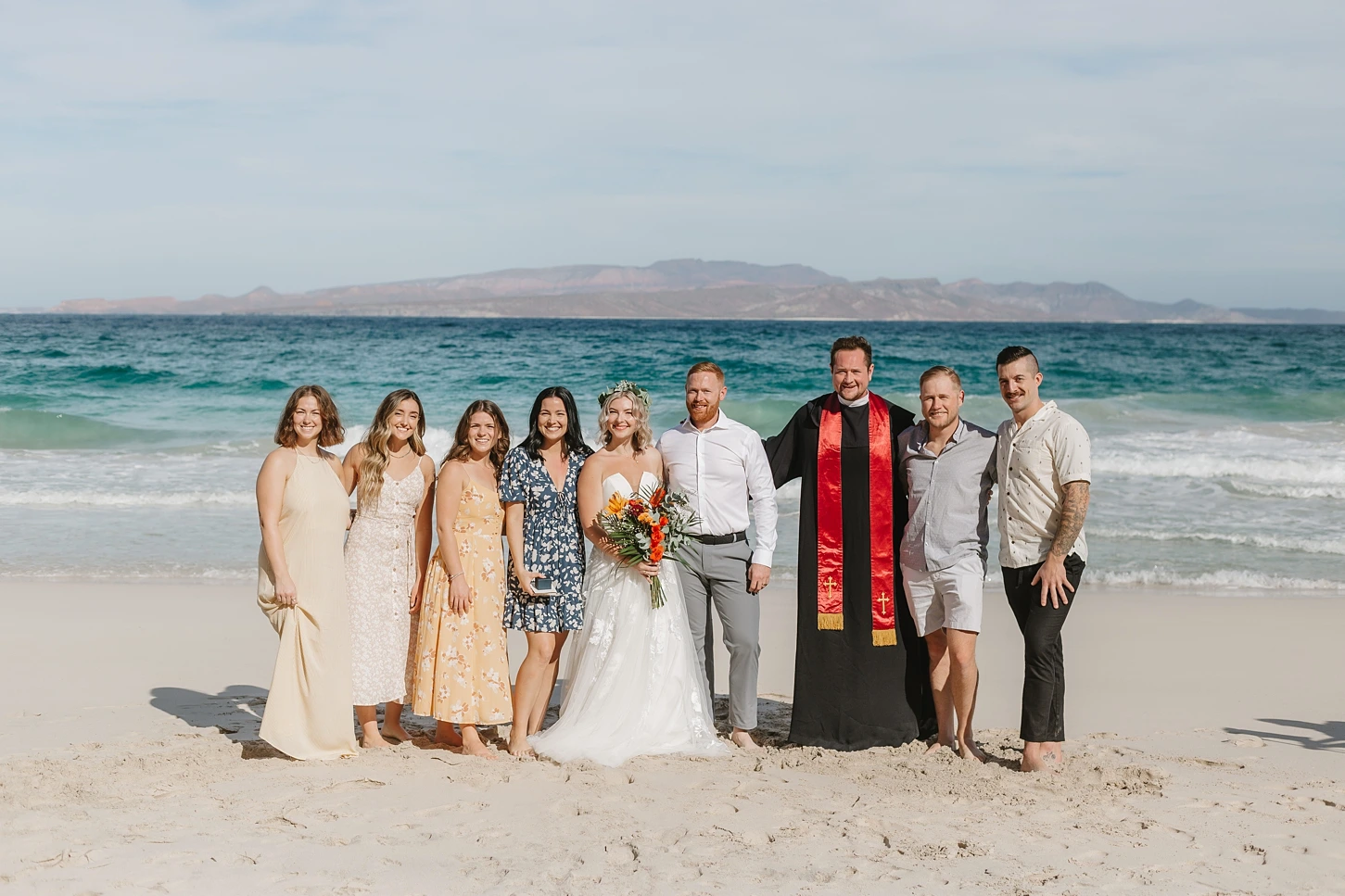 couple and family portrait after their elopement ceremony.