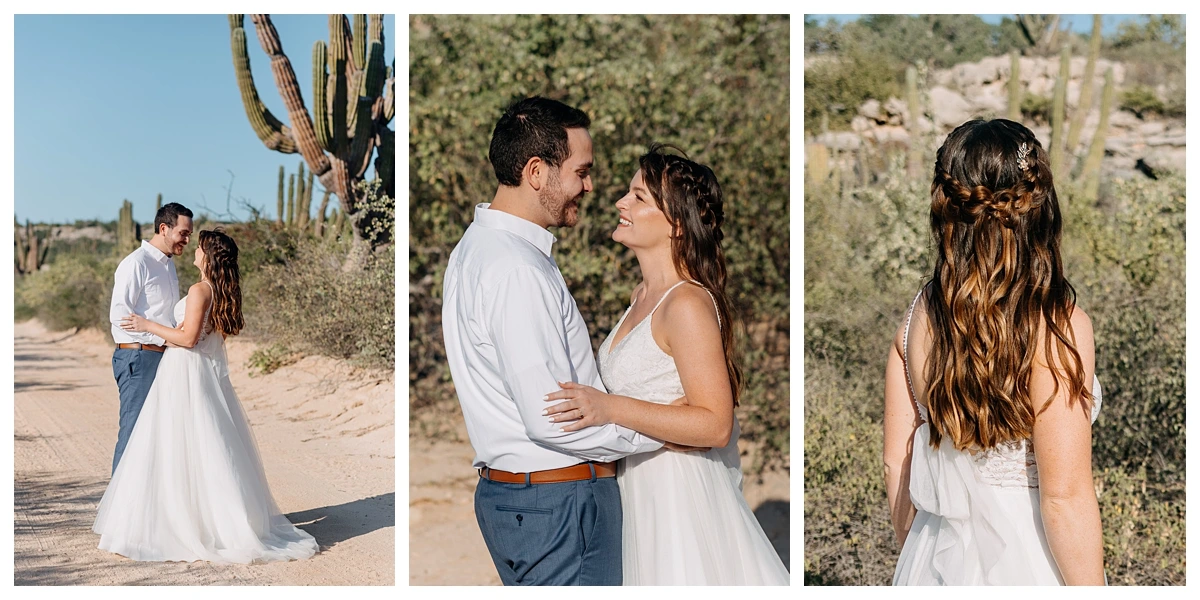 el-sargento-wedding-photographer bride & groom photos in la Ventana Baja California Sur foe their elopement at a secluded beach.